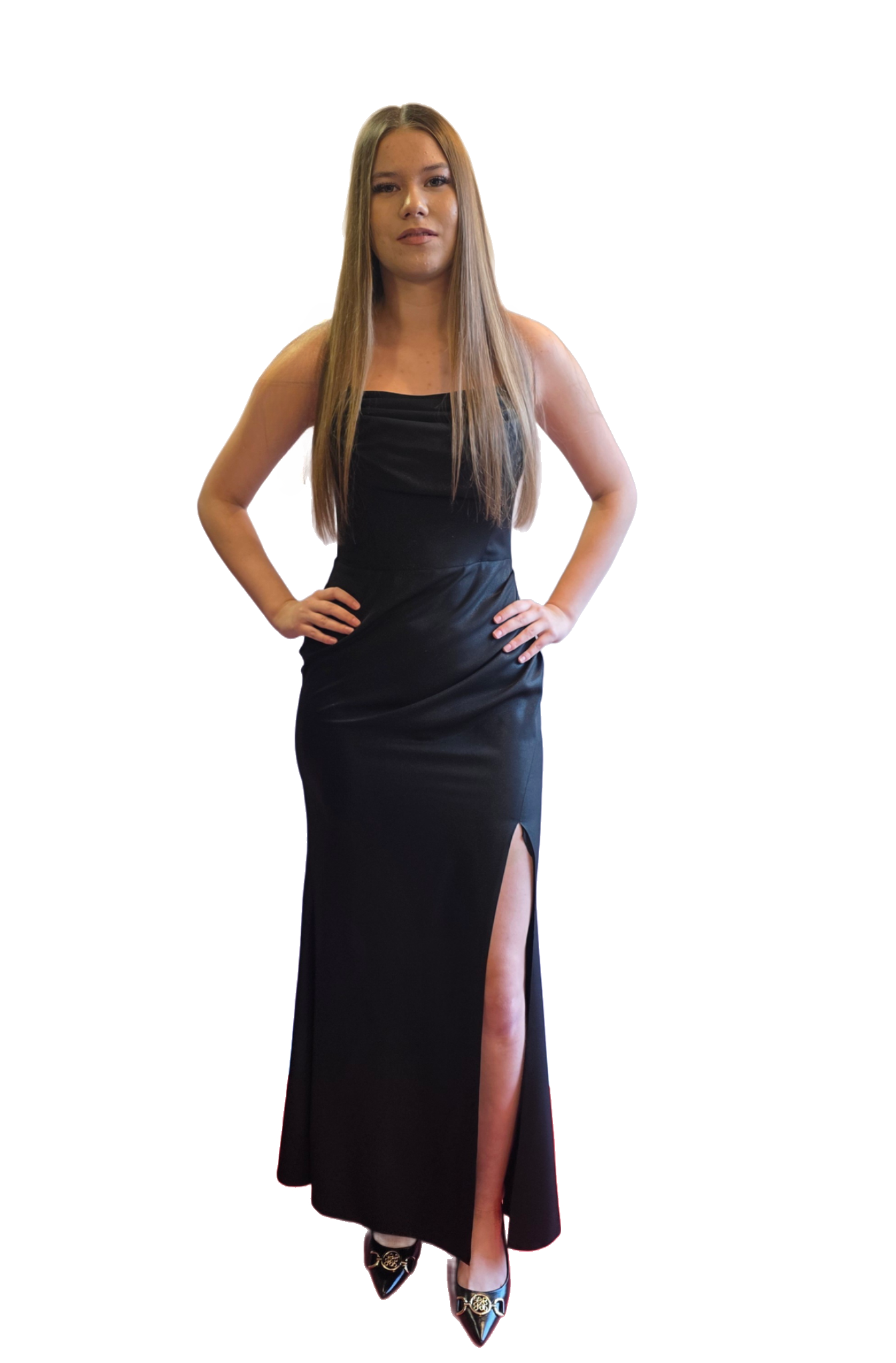 Czarna Sukienka Rochel Maxi Błysk