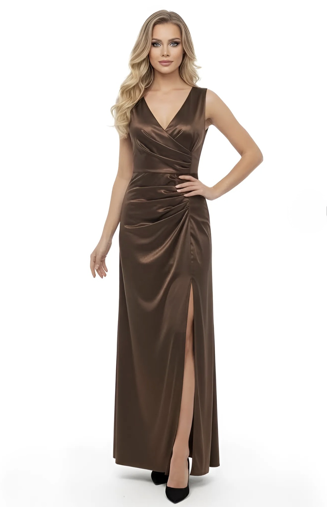 Czekoladowa Sukienka Cleo Maxi