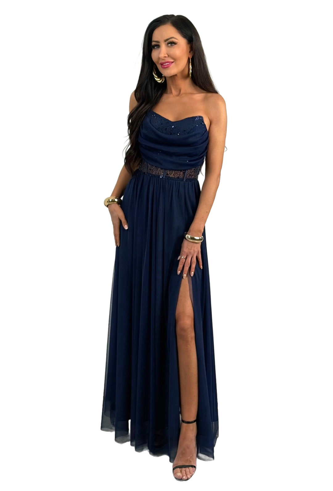 Granatowa Sukienka Amaya Maxi