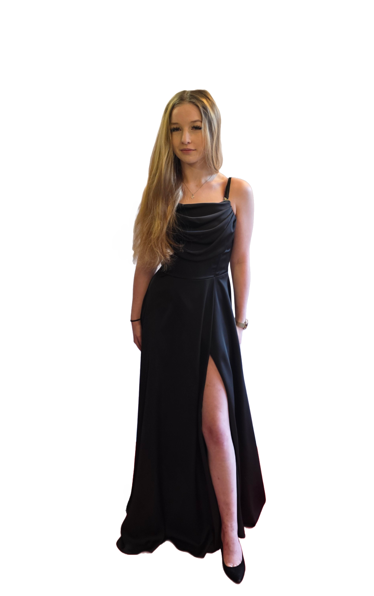 Czarna Sukienka Rochel Maxi Satin
