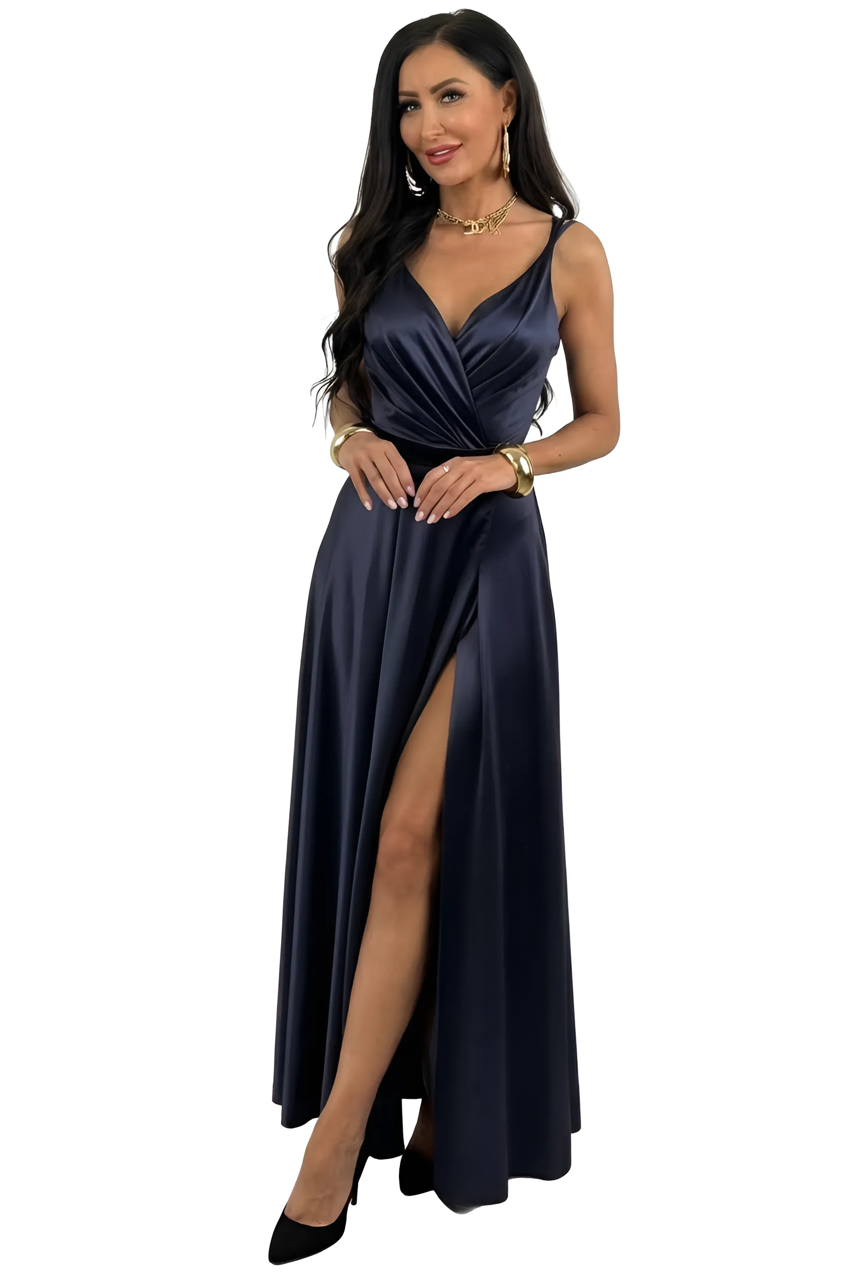 Granatowa Sukienka Marina Maxi