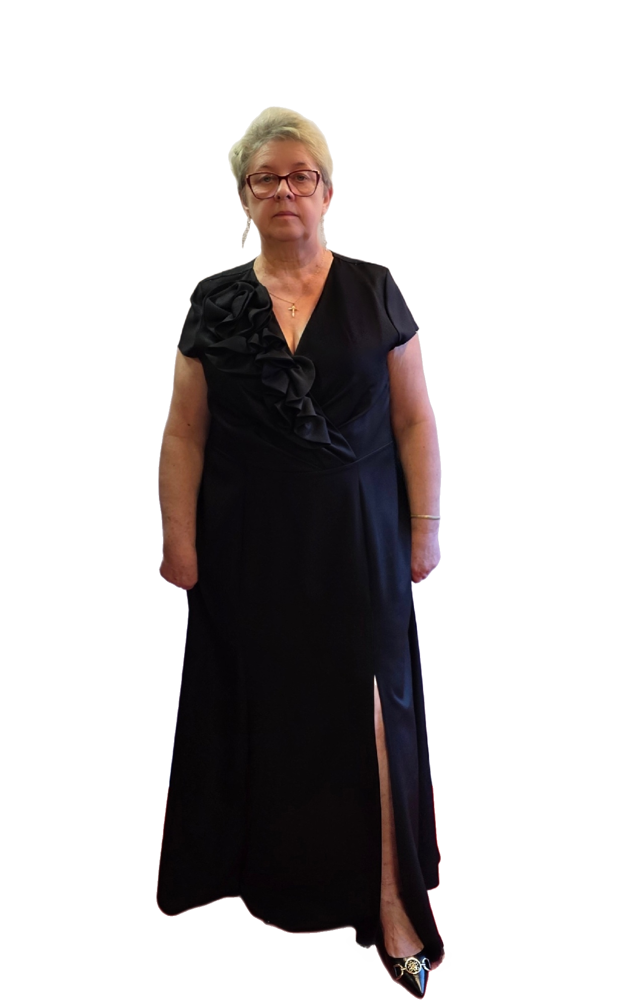 Czarna Sukienka Róża Maxi