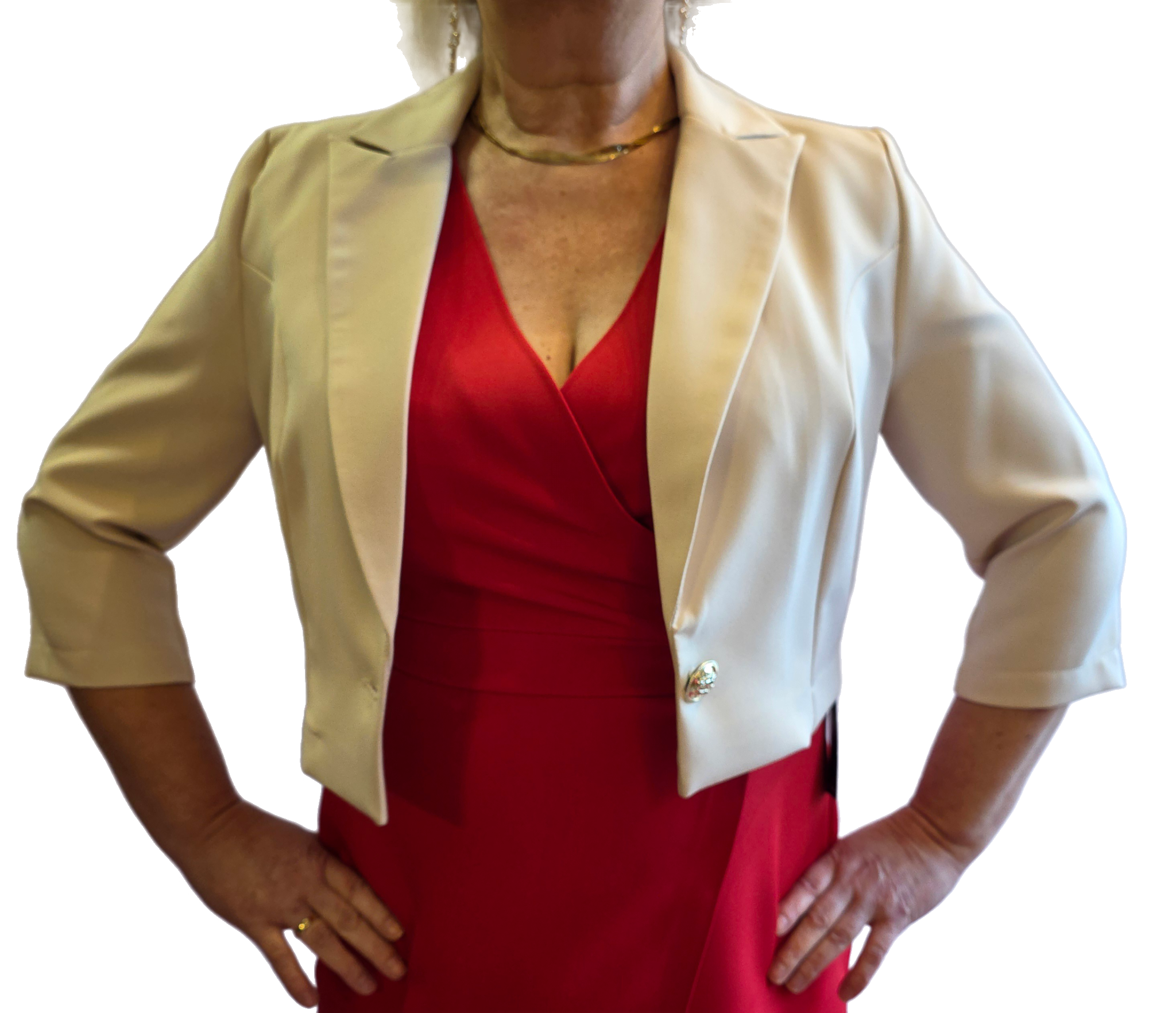 Krótka Marynarka Ecru Lumi