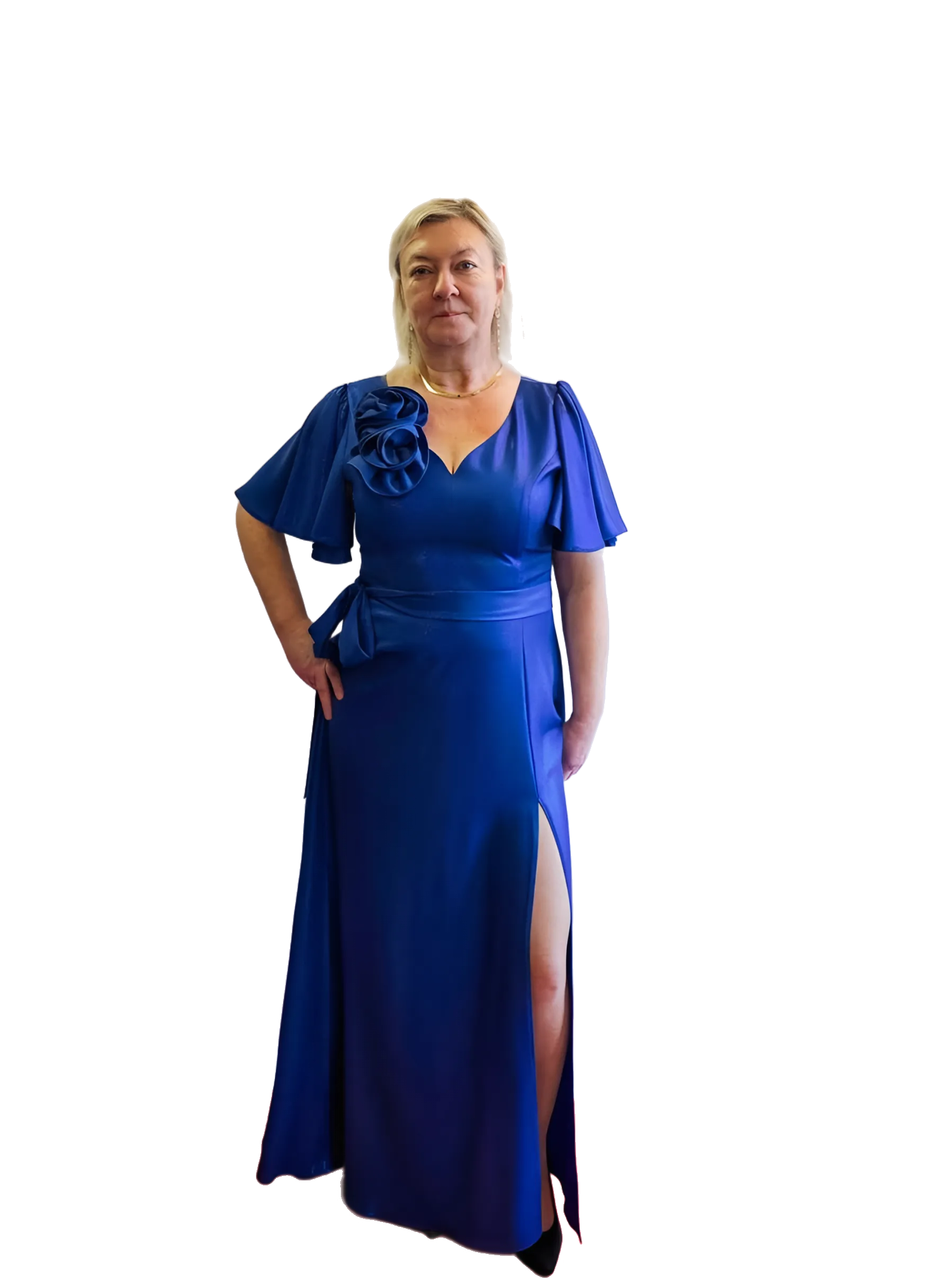 Niebieska Sukienka Liwia Maxi