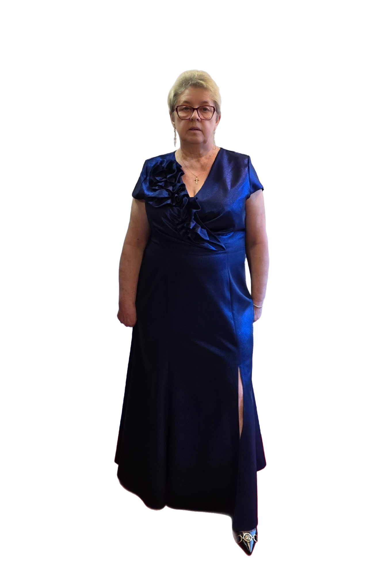 Granatowa Sukienka Róża Maxi