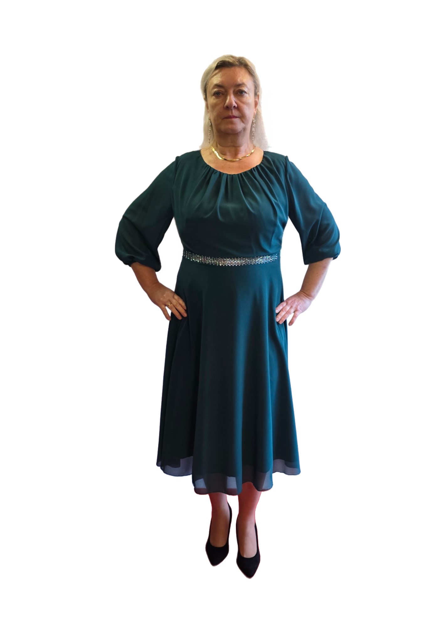 Butelkowozielona Sukienka Mariza Midi