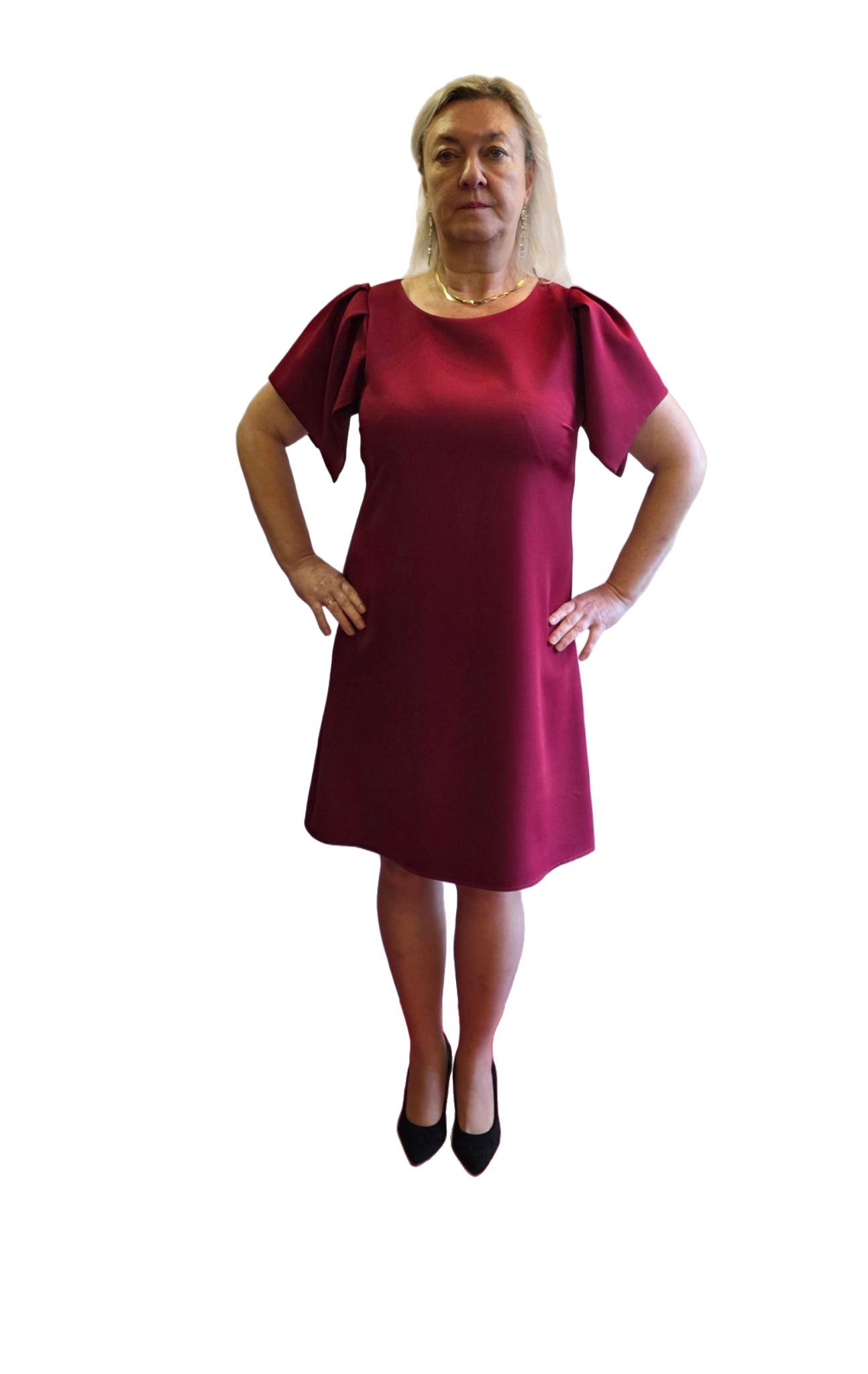 Bordowa Sukienka Enida